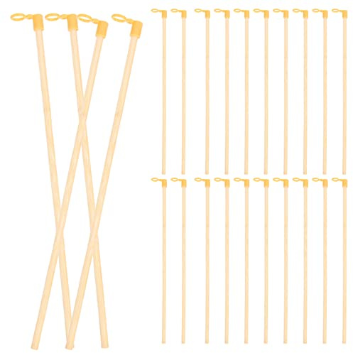 STOBOK 35 Bâtons De Lanterne en Bois 10.63 Pouces Poignées Portatives pour Lanternes en Papier Accessoires pour Décoration De Fête Et Camping