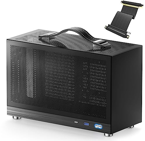 S300 - Mini-ITX PC Gaming Case - Front I/O USB 3.0 Type - C Port - SFX Power Supply 100-130mm - Cable Management System - luminum Mini-ITX Motherboard Small Portable PC Case-Black