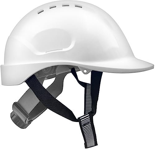 Bauhelm EN397, Mustbau Sicherheitshelm, Arbeitshelm Schutzhelm mit DIY Steckplätze für 53-65 cm Kopfumfang verstellbar, Sicherheitshelm mit Schweißband für BAU und Industrie (Weiß, 1 Pcs)