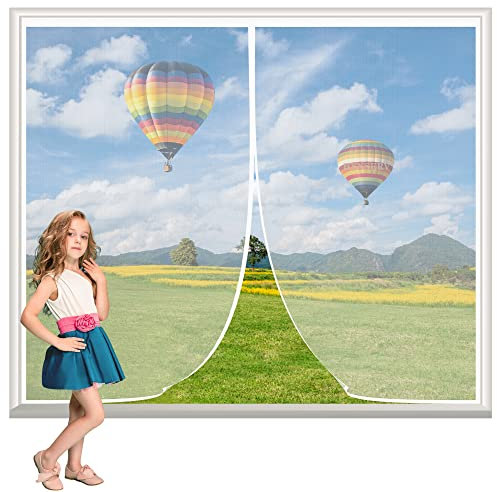 Insektenschutzrollo 140x120cm Weiß Insektenschutz Fenster Moskitonetz mit Starkem Klettband Fliegenvorhang HäNde Frei Kinderleichte Montage Ohne Bohren