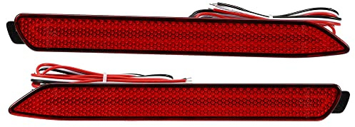A ABSOPRO Rear Bumper Reflector Fog Brake Tail Light 81910-48012 Red Sequential Light for Toyota RAV4 2019-2021 for Toyota Avalon 2013-2018 Red Lens (Set of 2)