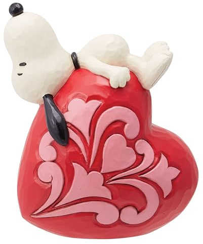 Enesco Peanuts by Jim Shore Snoopy - Figura decorativa de corazón, 14 cm, multicolor