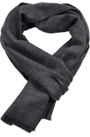 YUKORT Winter-Strickschal FüR MäNner Einfarbiger Winter-warmer schwarzer Schal for Herren, lässige Business-Schals Schal Herren (Color : Dark gray)