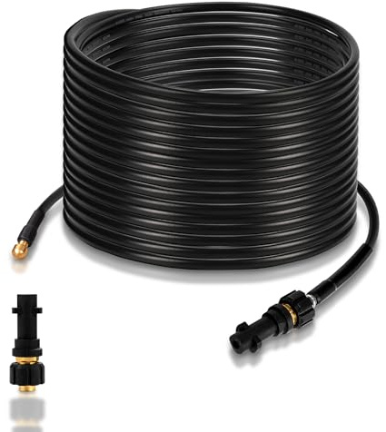 Herrselsam Rohrreinigungsschlauch 30m, 180 bar 60C°Rohrreinigungsset, Hochdruckschlauch mit Adapter für Hochdruckreiniger
