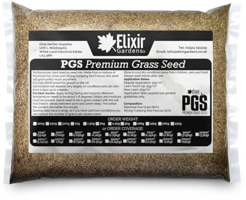 Elixir Gardens Seasonal Lawn Fertilisers for Turf & Grass | PGS Premium Grass Seed | Treats 70 Sq. Meters
