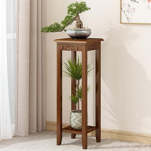 Yuezouikl 31X31X90CM, Pflanzenständer Für Den Innenbereich,2 Stufiger Blumenständer 50/75/90 Cmhoch Display Rack Hölzern Pflanzenständer Sukkulenten-Topfregal,Für Balkon Garten Terrasse Wohnzimmer