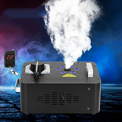 CHANGLKJ Machine À Fumée Verticale 900 W, Générateur De Brouillard Portable, Réservoir De 1 L Et 6 Lumières LED, 2 Modes De Contrôle Et Préchauffage Rapide, Belle Performance De Dissipation Thermique