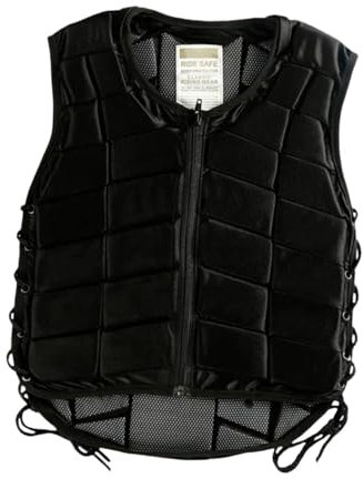perfk Gilet d'équitation rembourré pour Enfants, garçons et Filles (Noir), L