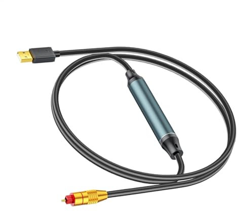 Youngwier Convertidor de audio USB a óptico, Convertidor de audio USB para computadora portátil - Convertidor de audio USB a óptico de aleación | USB negro al cable óptico, USB portátil al convertidor