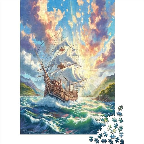 Puzzle Farbenfrohes Schönes Segelboot Geschicklichkeitsspiel Erwachsene Puzzles Fahrzeugs Clevere Rätsel Puzzle 1000 Teile Impossible Puzzle Für Erwachsene Kinder 1000pcs (75x50cm)
