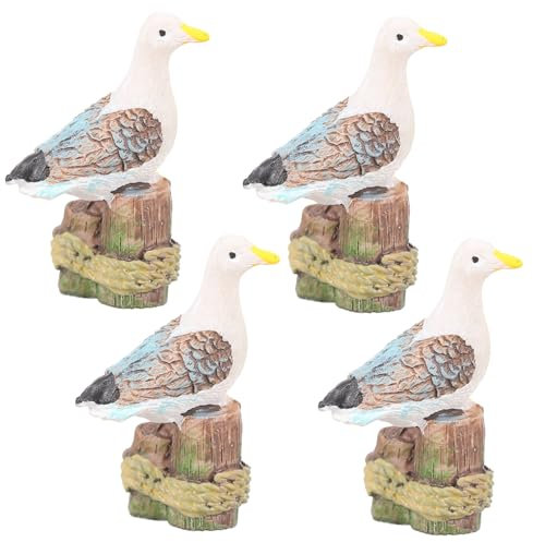 Cabilock Elegante 4 Stücke Seagull Ornamente Holz Seagull Figuren Für Und Jungen Und Mädchen Spielen
