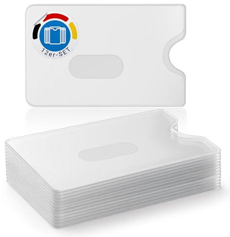 WallTrust Kartenhülle 12 Stück transparent, Ausweishülle Scheckkarte