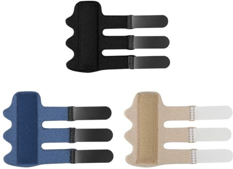 OUDQFCJ Férula para dedos ajustable, juego de 3 férulas con banda de aluminio integrada para dedos lesionados, artríticos o hinchados (3 colores)