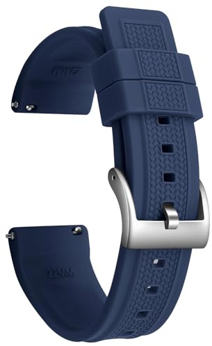 ULLCHRO Uhrenarmband 22mm Silikon Verstellbar Uhrenband Herren Sport Ersatzarmband für Smartwatch 20mm Weiches Uhrband (22mm, Marineblau)