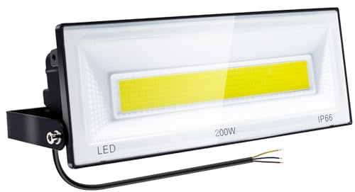 CREATESTAR Led fluter außen 200W Led strahler außen 20000lm Superhelle Fluter 6500K IP66 Wasserfest strahler außen für Rasenflächen Hinterhof