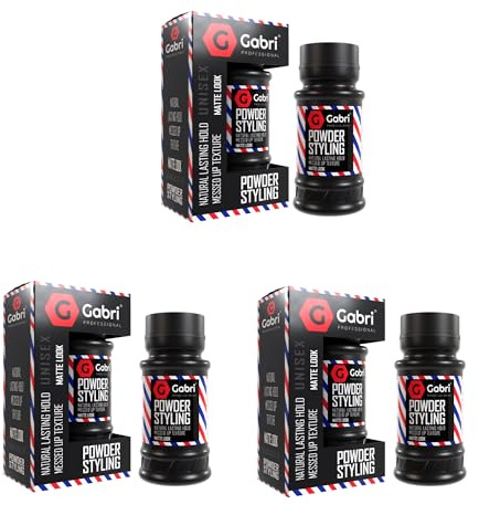 Gabri Hair Styling Powder 21g (Pack of 3), Texture Powder, Hair Powder Men, Natural Matte Look & Flexible Hold Styling Dust (Matte Look)