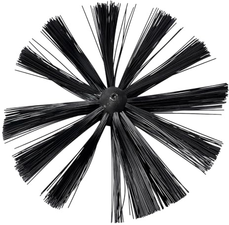 Vibsky 200mm Nylon Chimney Brush with M8 Thread, Round Bristle Head for Dryer Vent Cleaning and Lint Removal from Fireplace Flues and Chimney Pipes