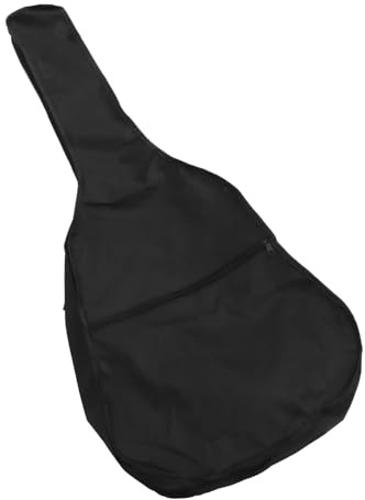 41-zoll Gitarrentasche aus Oxford Gewebe, Schwarz, mit Trageriemen | Leichtes Modell, Kleines Fach Vorne, Schützt vor Stößen Beim Transport