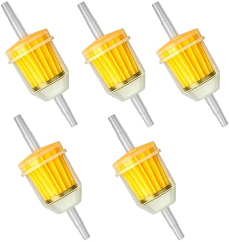 5 Stück Universal Benzinfilter 6mm/8mm Kraftstofffilter Für Motorrad, Roller, Moped,Rasenmäher| 10 Cm Länge Hochwertiger In-Line Ölfilter Mit | Ideal Für Wartung & Notfallwechsel