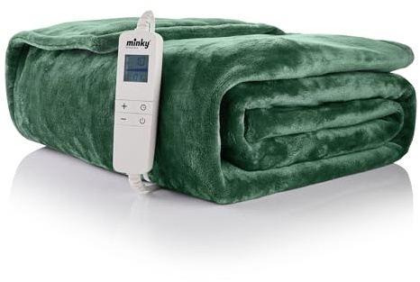 Minky Luxury Heated Blanket, 180 x 180cm, 10 Heat Settings, Machine Wash