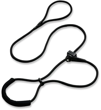 Fenrir Figure of 8 Dog Lead Stops Pulling for Medium/Large Dogs Comfortable padded nose support, spring loaded stopper 190cm