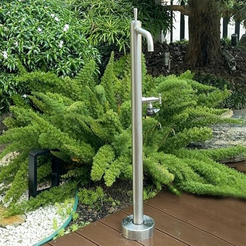 Colonne d'eau De Jardin en Acier Inoxydable, Fontaine De Jardin Résistante Au, avec Robinet à Double Sortie, Colonne d'eau Extérieure pour Exterieur Jardin Maison(74cm/29in)