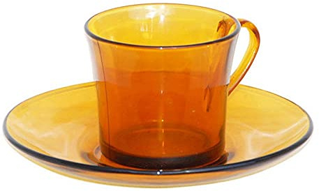 Duralex 9006DS12A0111 Set mit 6 Tassen, 18 cl mit Untertasse Vermeil