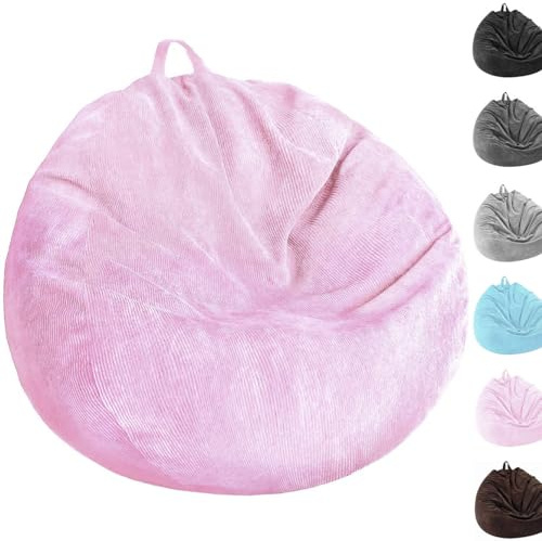 Kisoy Bean Bag Chair Cover (No Filler) Stuffed Animal Storage Bean Bag Cover Pets Dogs/Cats Lazy Beds. Washable Ultra Soft Corduroy Stuffed for Organizing Plush Toys or Textile, Sack Bean Bag
