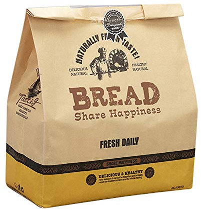 30pcs Sacs en Papier Alimentaire Sac à Pain Papier Kraft avec Fenêtre Transparente Sac Cadeau de Bonbons Biscuits Sac d'emballage de Pain Anti-huile pour Anniversaire Mariage Noël(pour 450g de pain)