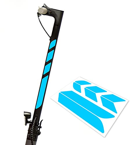 Lenkstange Aufkleber Bogen Universal für E-Scooter ca. 34-44cm Lang und 3cm Breit (Hell-Blau)