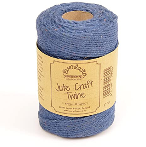 EVERLASTO Bobinas de Yute de Color Natural para Manualidades de 100 m (Azul Vaquero)
