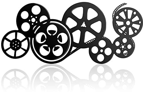 Moxweyeni Metal Movie Reel Wall Art Abstract Antique Movie Theater Decor Contemporary Decorative Wall Art Film Reel for Home Studio Decor(Black)