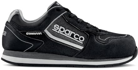 Sparco - Gymkhana Max - Scarpe da Lavoro Antinfortunistiche S1P SRC Nero-Grigio, 45 EU