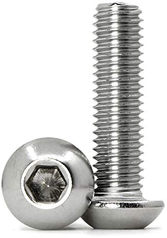 (40 Stück) M6x10mm Linsenkopfschrauben mit Innensechskant 304 Edelstahl Innensechskantschraube Vollgewinde