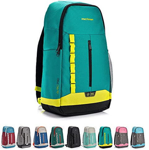 meteor Sac à dos isotherme 10 et 20 l - Sac à dos isotherme - Sac de pique-nique - Sac de camping - Sac de voyage - 10 l - Turquoise/rose Jaune Mer