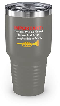 Teegarb Letter Blanket Gobelet de 887 ml en acier inoxydable - Couleurs humoristiques - Football Will Played Before And Tonight - Pour passionné de tournois sportifs sur le terrain - Orchestre de