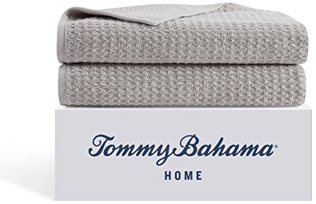 Tommy Bahama - Bath Towels, 100% Soft & Absorbent Cotton with Zero Twist Construction, Medium Weight Bathroom Towels (Northern Pacific Pelican Grey, 2 Piece)