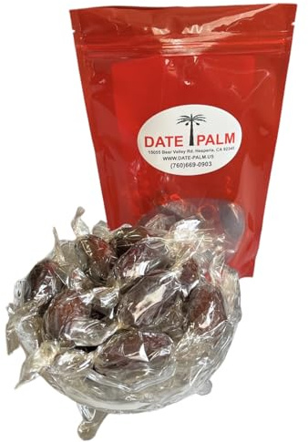 Almond Stuffed Medjool Dates Natural Candies Individually Wrapped Resealable Bag for Gift & Party 12 OZ