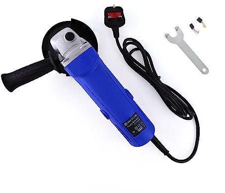 Smerigliatrice angolare, taglio elettrico, levigatura e lucidatura, con disco da 115 mm, manico laterale, fresatrice elettrica da 230 V (con chiave e cavo di alimentazione da 2 m)