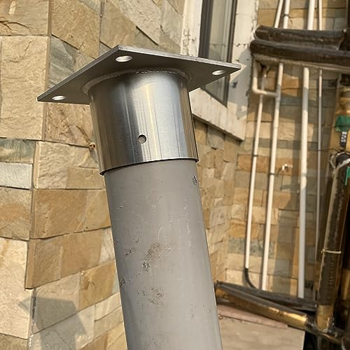 Pfostenträger Aufschraubhülse Rund Leitpfosten Sockel 200 150 120 100 80 60 MM, Zaunpfostenverankerungen Für Terrassen, Veranden, Geländer Und Pergolen, DIY Holz Lumber Fechten Kit ( Size : Dia 4.0in(