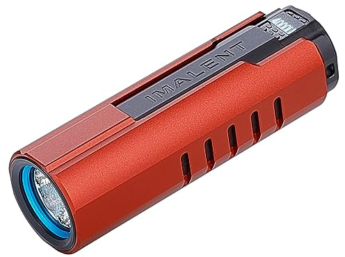 IMALENT LD70 Linterna Tactica, 4,000 Lúmenes Linterna Portátil Recargable, Mini Linterna de Alto Rendimiento, con 5 Modos, IPX-8 Impermeable para Bicicleta, Camping (Rojo)
