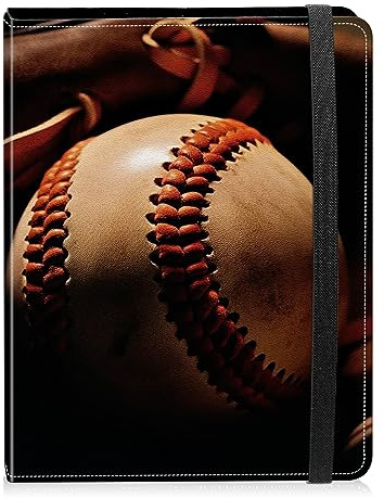 Photo Album 4x6 Photos - 60 Photos Capacity PU Leather Cover Photo Album with Strong Elastic Band, Portable Picture Album for Family Wedding Wedding Anniversary, Vintage Baseball