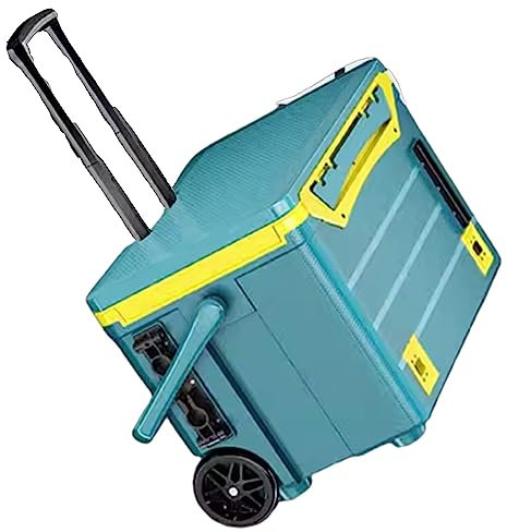 PRUJOY Multifunktionales Angelbox-Set, Trolley-Angelbox mit Rädern, versteckte Rückenlehne, ausziehbare Aufbewahrungsbox mit 40 l Fassungsvermögen und großem Fassungsvermögen (Blue)