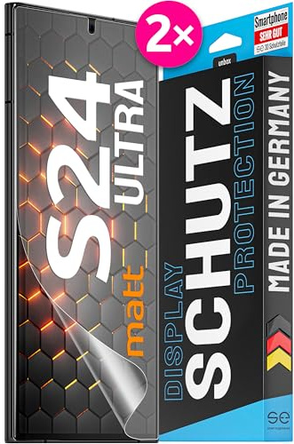 2x se® 3D SCHUTZFOLIE Entspiegelt für Samsung Galaxy S24 Ultra,Anti-Staub, 100% Fingerabdruck & FaceID kompatibel, einfache blasenfreie Installation, Ultra-Klar, Stoß-Kratzfest, aus Deutschland