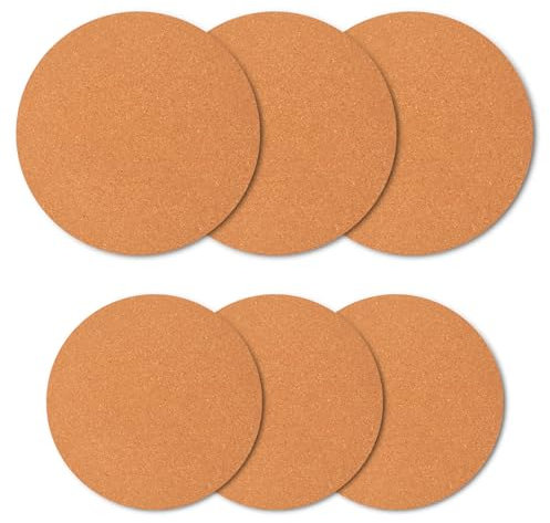 LDHHYH Korkuntersetzer Rund 6er Set, 19cm/16CM Topfuntersetzer Kork Rund, 1cm Dicke rutschfeste Korkuntersetzer, für Untersetzer Topf, Pfannen, Basteln
