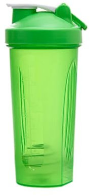AMIUHOUN Shaker Cup Sports - Vaso agitador portátil, práctico vaso agitador de plástico de 600 ml, botella para adultos, fácil de instalar, color verde