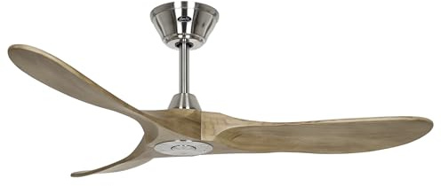 CasaFan Ventilateur de plafond 312223 Eco authentique 122 cm moteur chromé brossé et pales couleur chêne