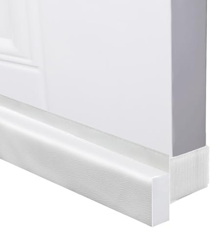 BKSAI Zugluftstopper für Türen 100cm Ohne Kleben 4CM Unten Türspalt Haustür Zugluftstopper Fenster Türdichtung Windschutz für Balkontüren Türen Dichtung gegen Kälte Tür Isolieren Weiß