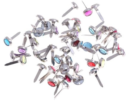 Lurrose 50stücke Runde Metall-brads Mit Kristallen Brads-verschlüsse Für Scrapbooking Für Dekoration Für DIY-projekte Hochwertige Für Sammelalben