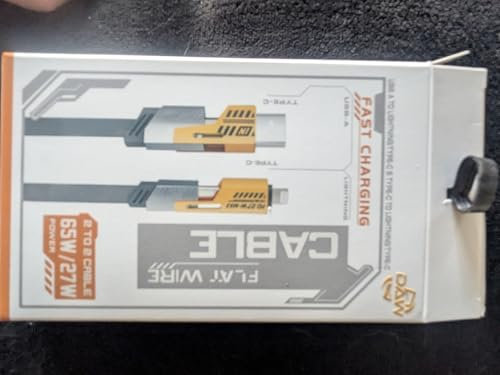 DAW 4-in-1 Fast Charging Cable Super Fast Charging Support USB-A to Type-C & Lightning 65W/27W PD Power Output Multi Charging Cable for Travel & Dual Device Use